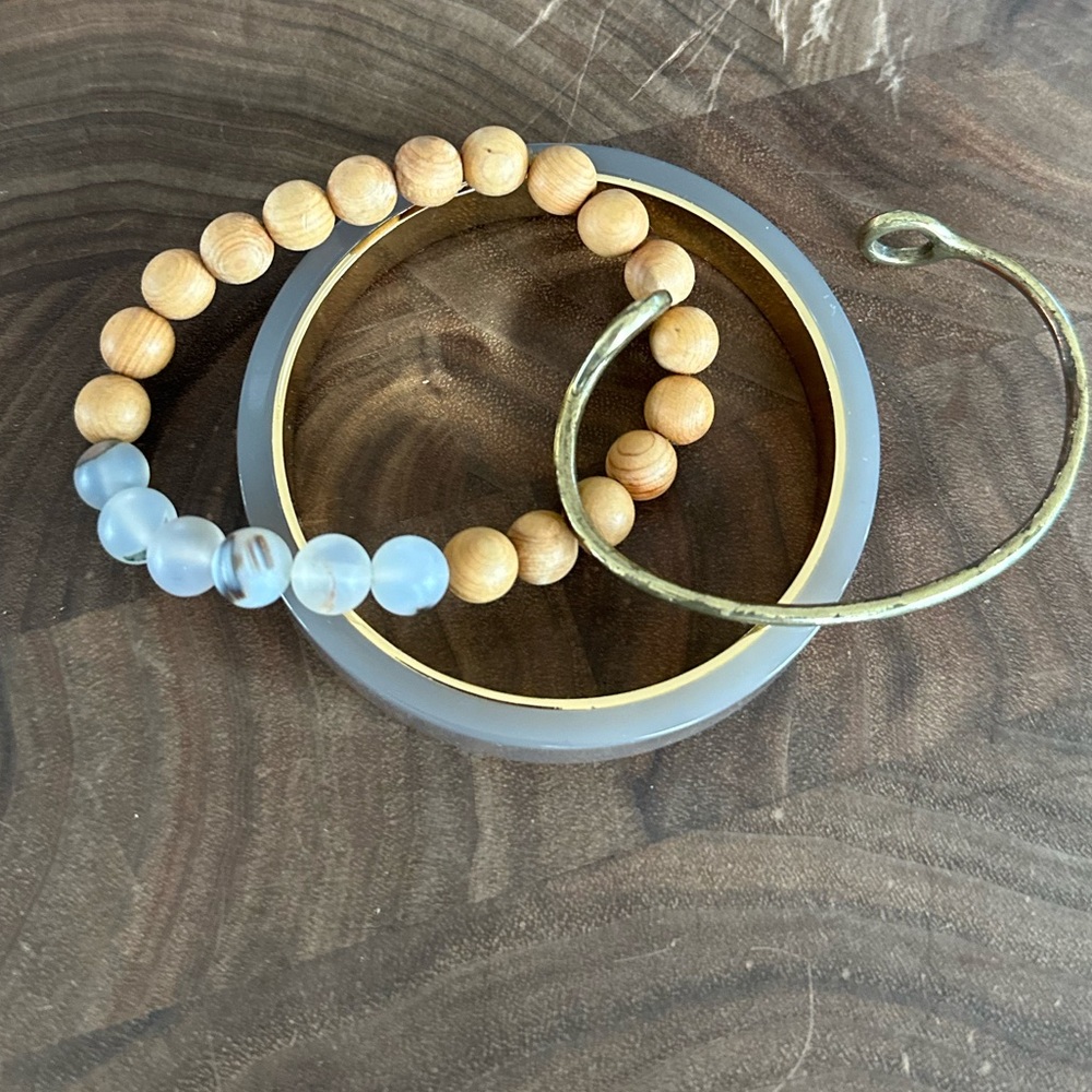 Bracelet bundle! J. Crew bangle, Giles & Brother‎ cuff, stretch beaded bracelet.